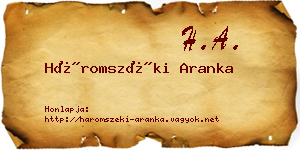 Háromszéki Aranka névjegykártya