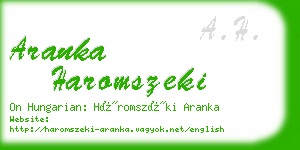 aranka haromszeki business card